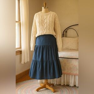 90s vintage denim prairie skirt